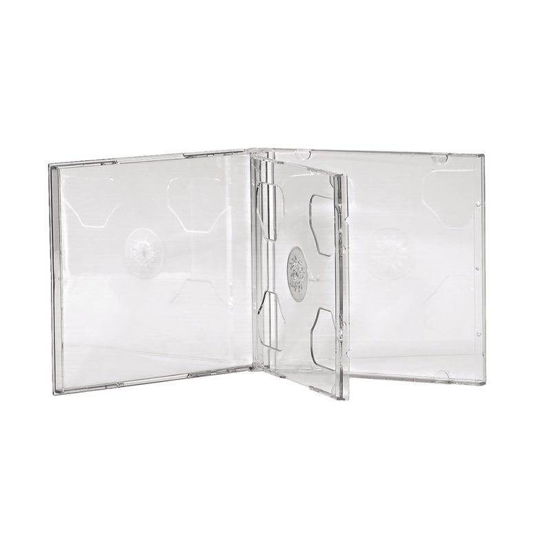 Caja CD Jewel Box Doble Bandeja Transparente